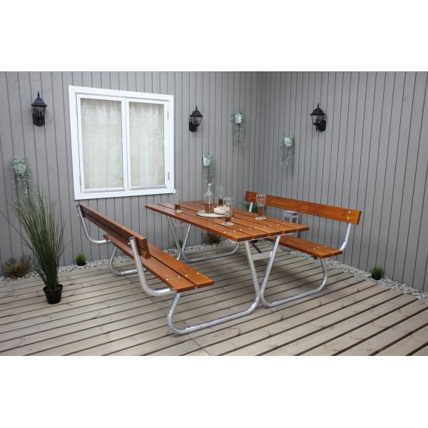 Stabiele bankenset met rugleuning - Cappuccino Stabiele bankenset met rugleuning - Cappuccino