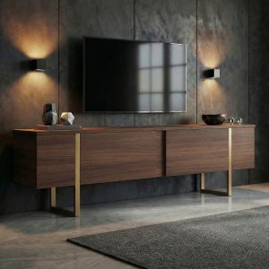 TV-b�nk Orost 180 cm - Milano valn�t/guld