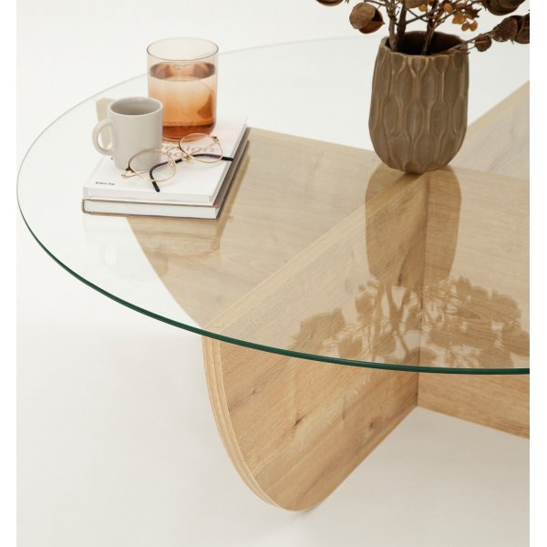 Table basse Lily Ø90 cm - Chêne saphir Table basse Lily Ø90 cm - Chêne saphir