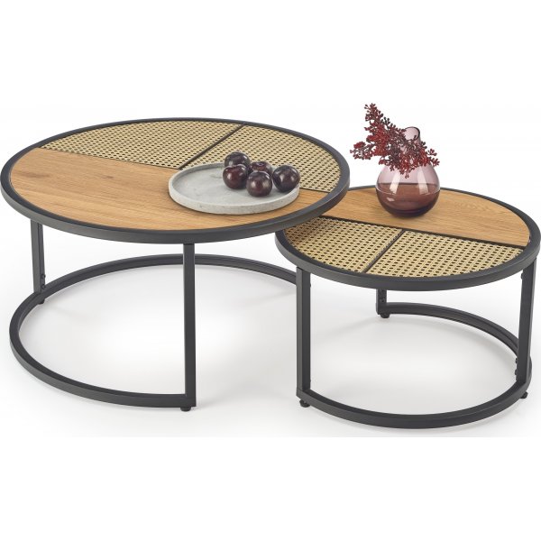 Garmina soffbord Ø50 cm - Beige/svart Garmina soffbord Ø50 cm - Beige/svart