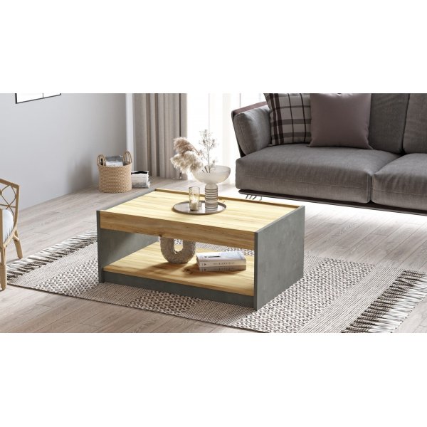 Luvio soffbord 16, 93,6x60 cm - Ek/silver