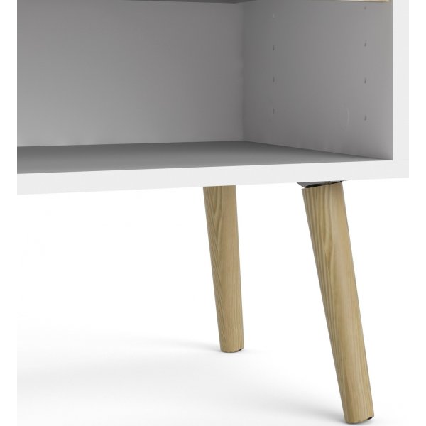 Oslo nachtkastje - Wit/eiken Oslo nachtkastje - Wit/eiken