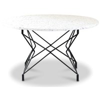 Terrazzo runt soffbord Ø 80 cm - Bianco Terrazzo & underrede Star svart metall Terrazzo runt soffbord Ø 80 cm - Bianco Terrazzo & underrede Star svart metall