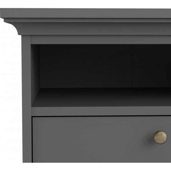Paris nachtkastje met 2 lades en 1 open vak - Grijs