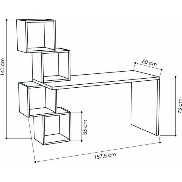 Balance skrivbord 157,5x60 cm - Vit/antracit Balance skrivbord 157,5x60 cm - Vit/antracit