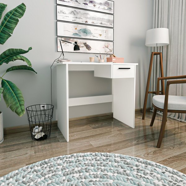 Guney skrivbord 90 x 45 cm - Vit Guney skrivbord 90 x 45 cm - Vit