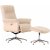 Hagn fauteuil met voetenbank - Beige schapenvacht imitatie/white wash eiken + Textielreiniging voor meubels