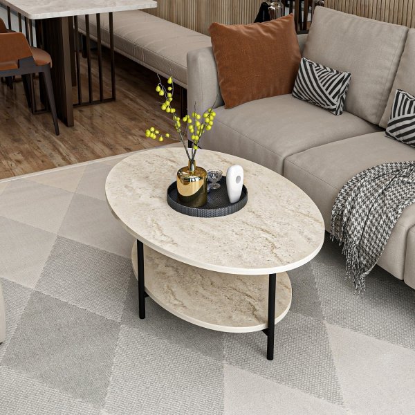 Table basse d\\\'Eli - Travertin Table basse d\\\'Eli - Travertin