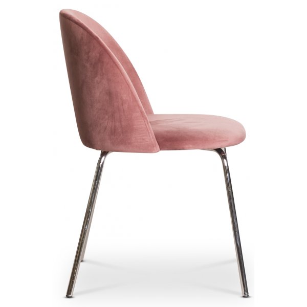 Giovani velvet stol - Rosa (Sammet) / Krom