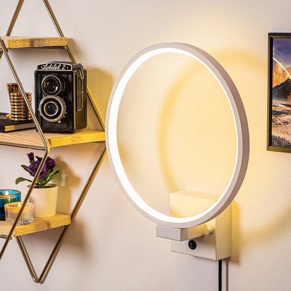 Haldur wandlamp ring - Wit