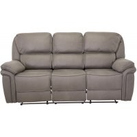 Riverdale reclinersoffa - 3-sits soffa - Grå (Mikrofiber)