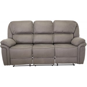 Riverdale reclinersoffa - 3-sits soffa - Grå (Mikrofiber) + Fläckborttagare för möbler