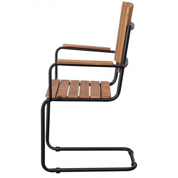 Holm� utematstol med armst�d brun/svart