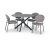 Hogrn matgrupp 120 cm bord i betongimitation + 4 st Tofta gr stolar
