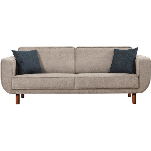 Canapé lit Berjer 3 places - Gris/noyer Canapé lit Berjer 3 places - Gris/noyer