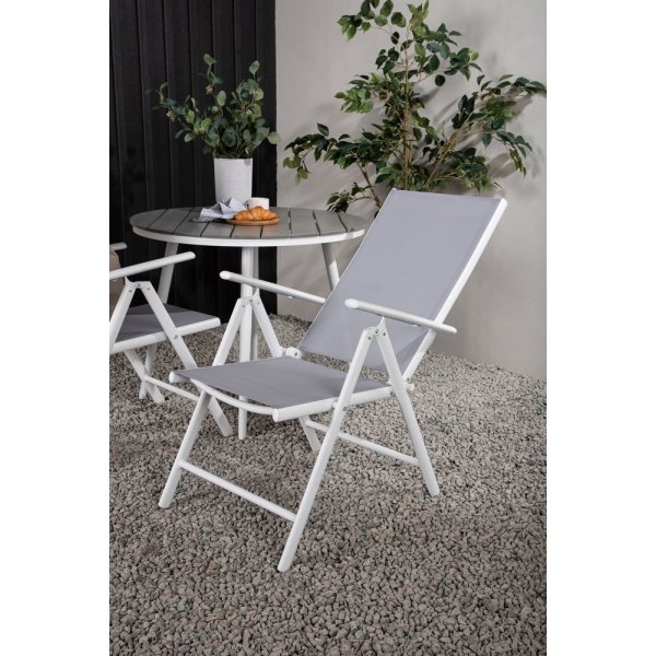 Break utematgrupp med 2 st Break stolar - Grå/Vit Break utematgrupp med 2 st Break stolar - Grå/Vit