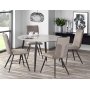 Belagio matbord runt 120 cm - Vit marmor/svart