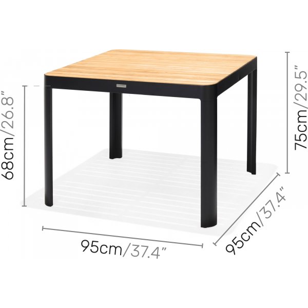 Portals eetgroep 3 - Zwart/teak Portals eetgroep 3 - Zwart/teak