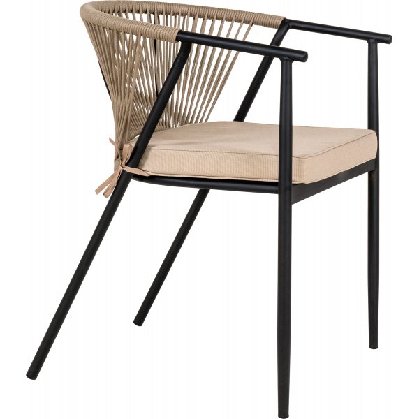 Chaise d\\\'extrieur Napoli noir / Beige