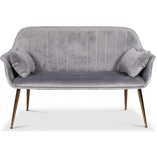 Flappy 2-sits soffa - Gr sammet / mssingsben