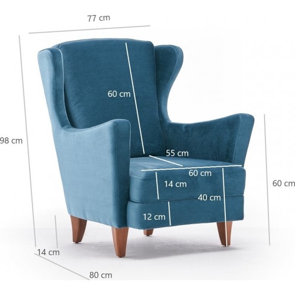 Fauteuil Lola - Turquoise Fauteuil Lola - Turquoise