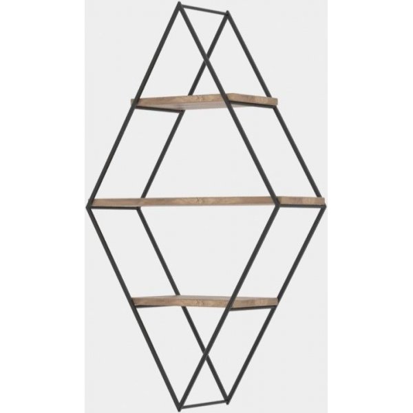 Prizma wandplank - Zwart/walnoot