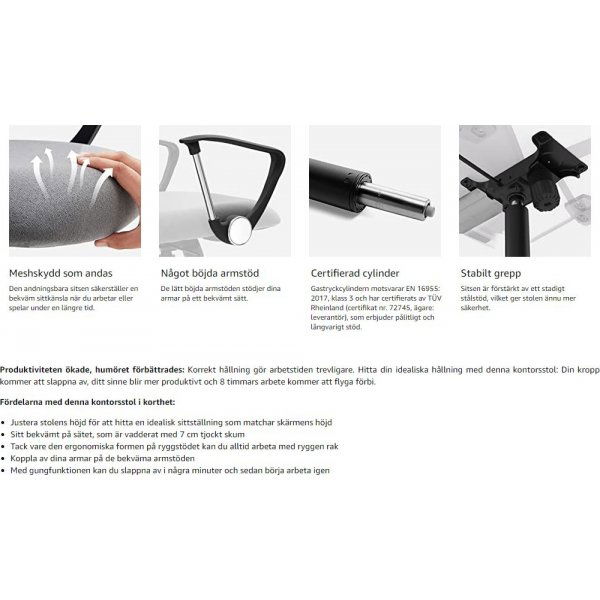 Chaise de bureau Yokohama - Gris