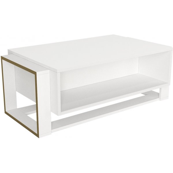 Bianco soffbord 106,4 x 60 cm - Vit/guld