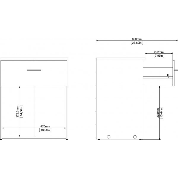 Space s�ngbord - Ek/vit