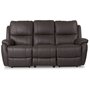 Enjoy Hollywood reclinersoffa - 3-sits (el) i mrkbrunt microfibertyg