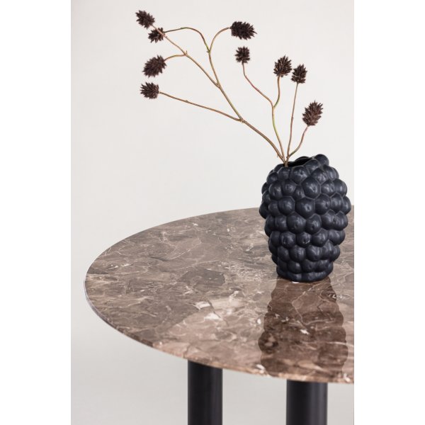 Table à manger en pierre de mer Ø106 cm - Marron/noir Table à manger en pierre de mer Ø106 cm - Marron/noir