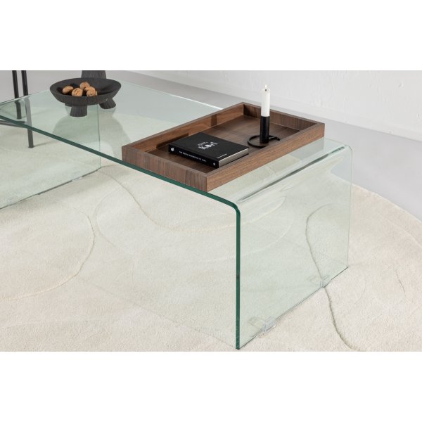 Telemark soffbord 110 x 50 cm - Transparent/Valnöt Telemark soffbord 110 x 50 cm - Transparent/Valnöt