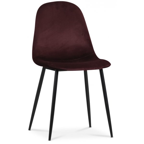 Groupe de repas Seat, table à manger avec 4 chaises en velours Carisma - Noir/Bordeaux Groupe de repas Seat, table à manger avec 4 chaises en velours Carisma - Noir/Bordeaux