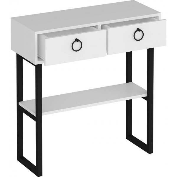 Valery avlastningsbord 90 x 35,3 cm - Vit/svart