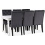 Paris matgrupp 180 cm bord vit + 6 st Ventos matstolar grtt sammet