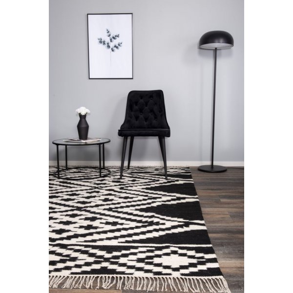 Rachel wollen vloerkleed - Zwart/witte wol Rachel wollen vloerkleed - Zwart/witte wol