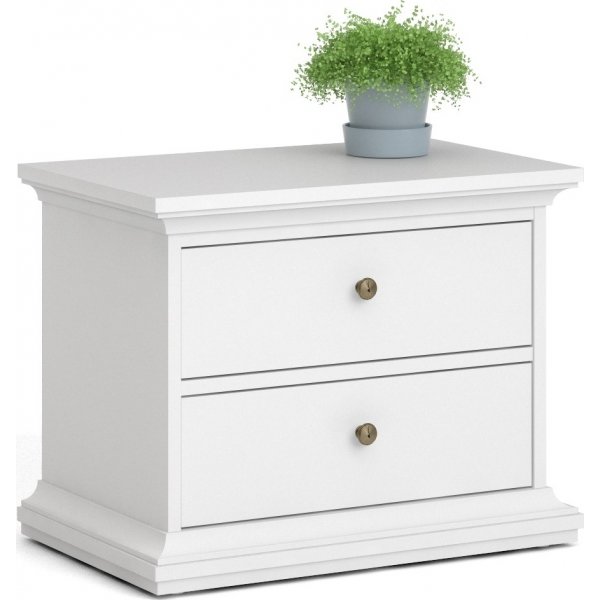 Paris nachtkastje met 2 lades - Wit Paris nachtkastje met 2 lades - Wit