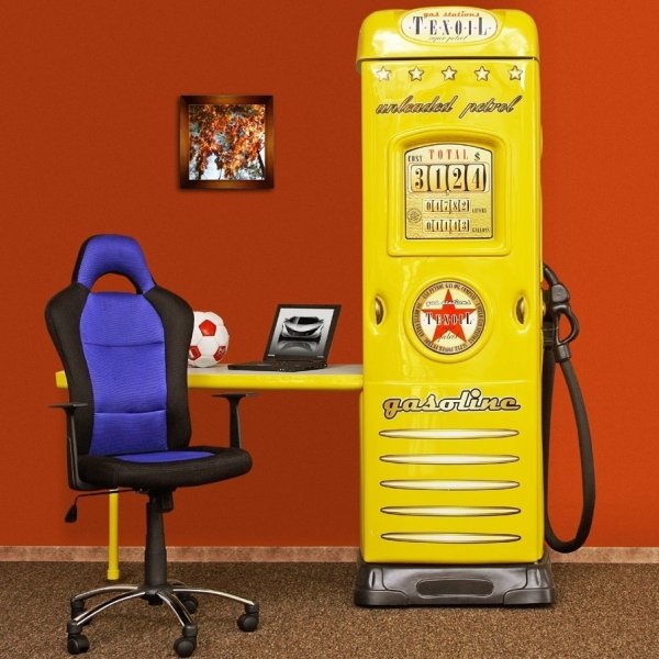 Bensinpump garderob nedfllbart skrivbord - Valfri frg