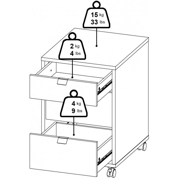 Foyer tiroir  enseigne - Blanc/hickory