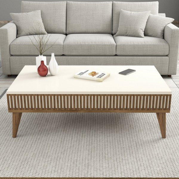 Milan soffbord 105 x 60 cm - Valnöt/cream Milan soffbord 105 x 60 cm - Valnöt/cream