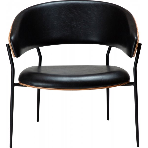 Crib loungestol - Svart PU/ekfanér Crib loungestol - Svart PU/ekfanér