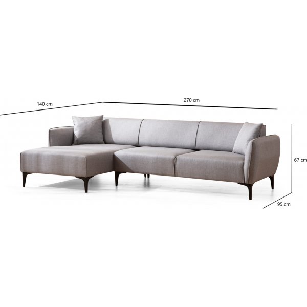 Canap divan Belissimo - Gris