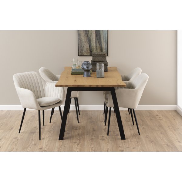 Emilia fauteuil - Beige/zwart