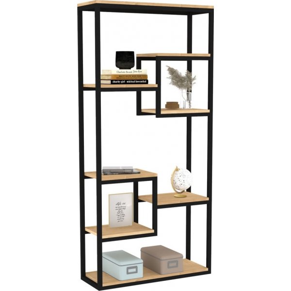 Bibliothèque Emina - Chêne saphir/noir Bibliothèque Emina - Chêne saphir/noir