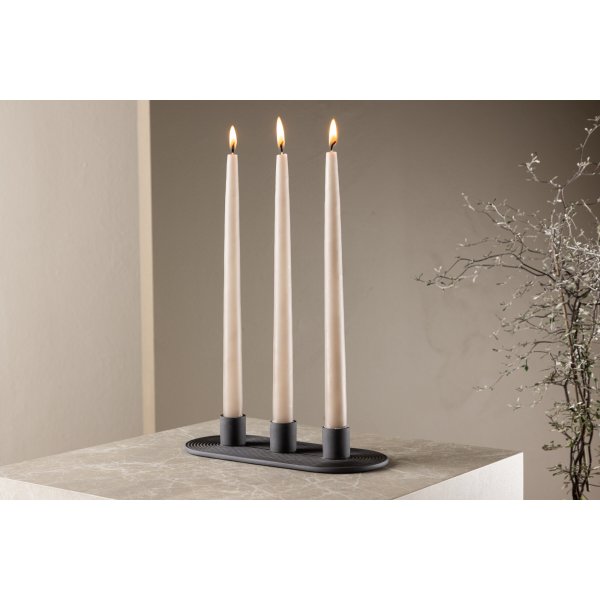 Dian ljusstake 24 x 10,5 x 4 cm - Svart