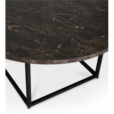 Sintorp runt soffbord 90 cm - Brun marmor (Exklusivt laminat) + Mbeltassar
