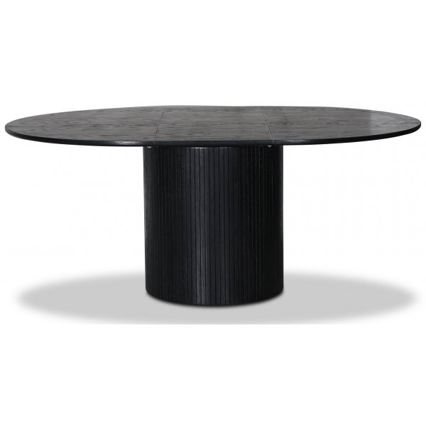 Eettafel rond zwart Ø130 + 40 cm - uitschuifbare tafel Nova Eettafel rond zwart Ø130 + 40 cm - uitschuifbare tafel Nova