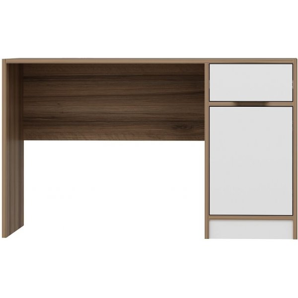 Bureau Elina 124 x 60 cm - Blanc/marron Bureau Elina 124 x 60 cm - Blanc/marron