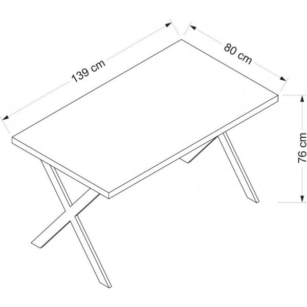 Table  manger Brayn 139 x 80 cm - Chne