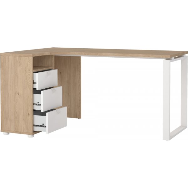 Sign hörnskrivbord - Vit/hickory Sign hörnskrivbord - Vit/hickory